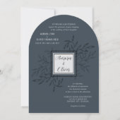 Delikatfolie | Steel Blue Arch Wedding Einladung (Vorderseite)