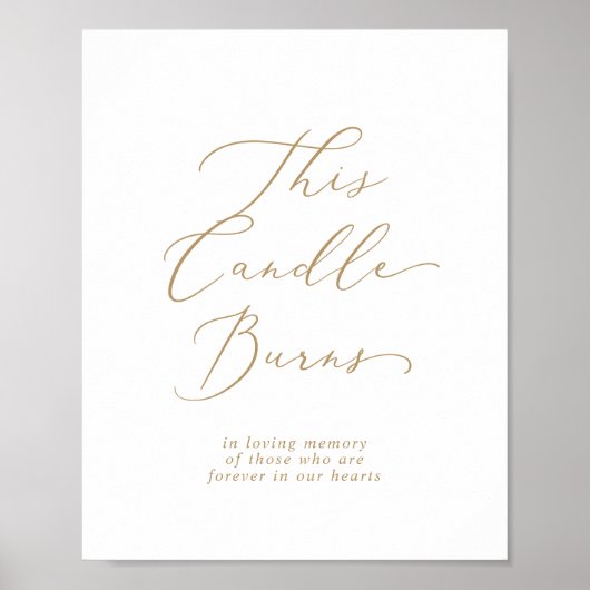 Delikatgold Diese Kerze verbrüht Gedächtniszeichen Poster (Vorne)