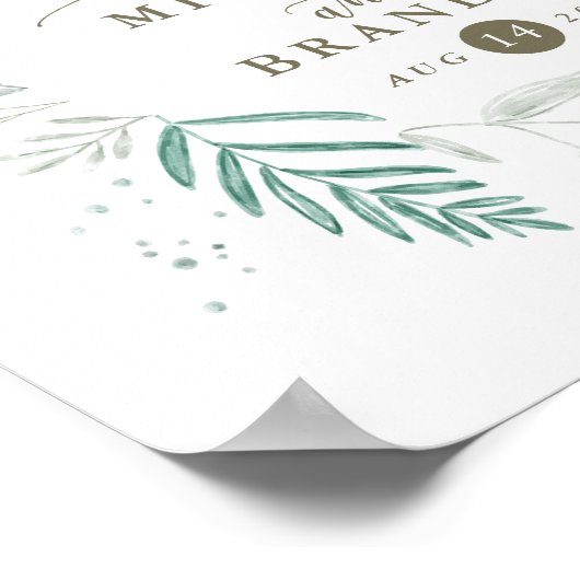 Delikatgrün | Begrüßungszeichen Poster (Ecke)