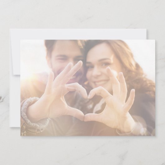 Delikatkalligraphie | Horizontales Foto Hochzeit i Einladung (Rückseite)