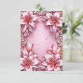 Delikatrosa Lilien Hochzeitsrahmen Einladung (Stehend Vorderseite)