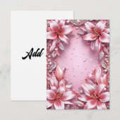 Delikatrosa Lilien Hochzeitsrahmen Einladung (Vorne/Hinten)