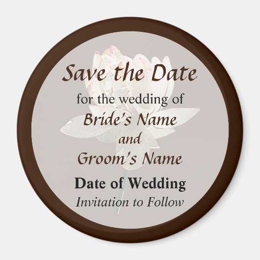 Delikatrosa Lotus Save the Date Magnet (Vorne)
