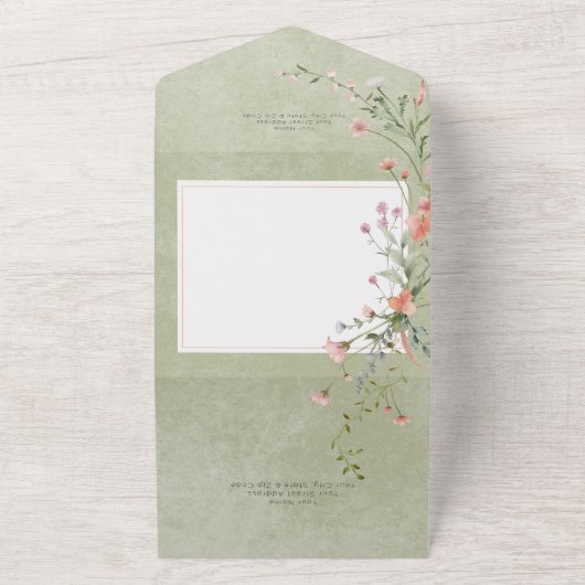 Delikatrosa Rustikale Wildblumen - QR-Code All In One Einladung (Außenbereich)