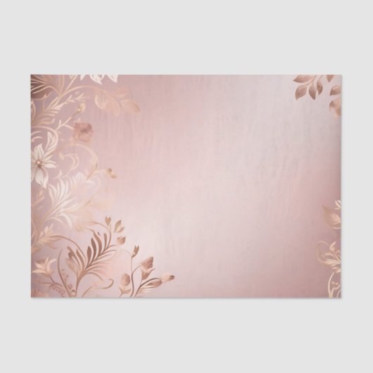 Delikatrosa und Rose Gold Floral Seidenpapier (Vorderseite)
