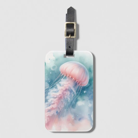 Delikatrosa Wasserfarbenqualle Gepäckanhänger (Vorderseite Vertikal)