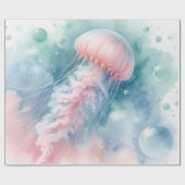 Delikatrosa Wasserfarbenqualle Geschenkpapier (Flach)