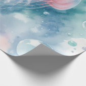 Delikatrosa Wasserfarbenqualle Geschenkpapier (Ecke)