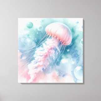 Delikatrosa Wasserfarbenqualle Leinwanddruck