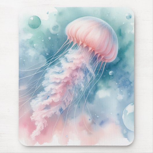 Delikatrosa Wasserfarbenqualle Mousepad (Vorne)