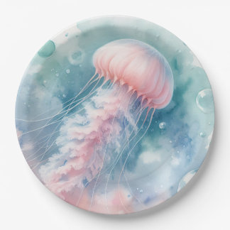 Delikatrosa Wasserfarbenqualle Pappteller