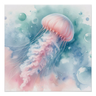 Delikatrosa Wasserfarbenqualle Poster