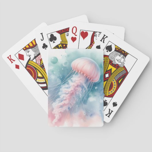 Delikatrosa Wasserfarbenqualle Spielkarten (Rückseite)