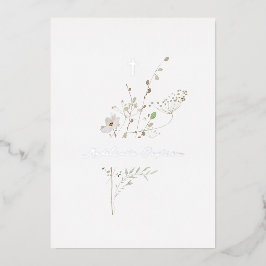 Delikatstrasse Taufe Silberfolie Einladung