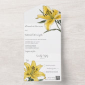 Delikatter Goldgelber Lilienkode QR All In One Einladung (Innen Boden)