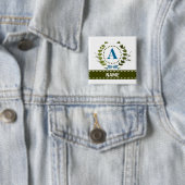 Delikatter Ivy-Kranz und Bow-Name mit Monogramm A Button (Beispiel)