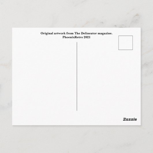 Delinator Retro Fashion Postcard (11) Postkarte (Rückseite)