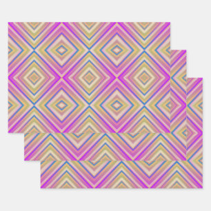 Delish Lila Alternative Diamond Pattern Geschenkpapier Set