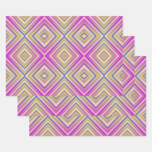 Delish Lila Alternative Diamond Pattern Geschenkpapier Set (Set)