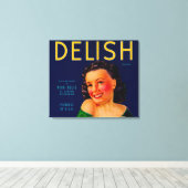 Delish Orange LabelEl Centro, CA Leinwanddruck (Insitu (Holzboden))