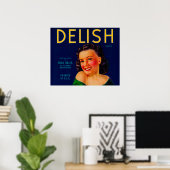 Delish Orange LabelEl Centro, CA Poster (Heimbüro)