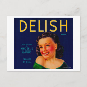 Delish Orange LabelEl Centro, CA Postkarte