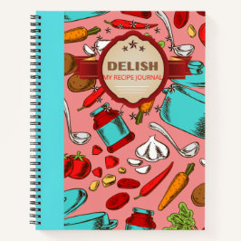 DELISH RECIPE FUN DESIGN NOTEBOOK NOTIZBLOCK