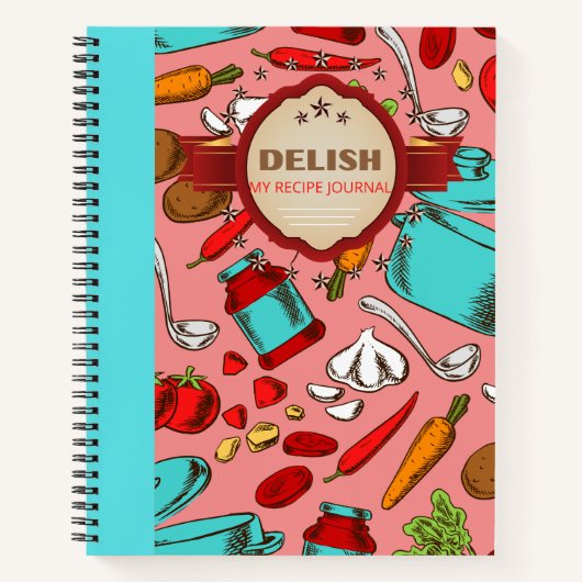 DELISH RECIPE FUN DESIGN NOTEBOOK NOTIZBLOCK (Vorderseite)
