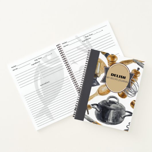 DELISH RECIPE POT & WOOD DESIGN NOTEBOOK NOTIZBLOCK (Innenseite)