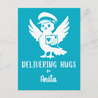 Delivering Hugs Penny Post Mascot Postcard Postkarte