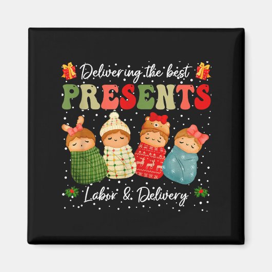 Delivering The Baby Labor Delivery Nurse Christmas Magnet (Vorne)
