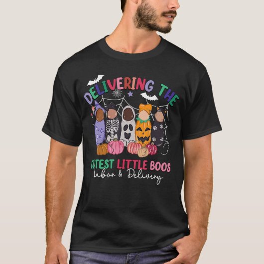 Deliveringhe Cutest Boos Labor Delivery Halloween T-Shirt (Vorderseite)