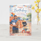 Delivery Driver Birthday Card Karte (Gelbe Blume)