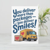 Delivery Driver Thank You Card Dankeskarte (Stehend Vorderseite)