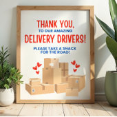 Delivery Driver Thank You Sign Poster