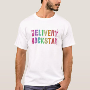 DELIVERY ROCKSTAR Truck Driver Pizza Mailman Food T-Shirt