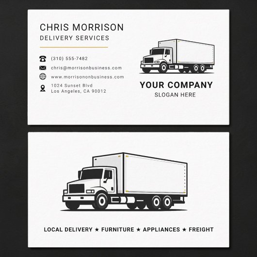 Delivery Services Truck  Visitenkarte