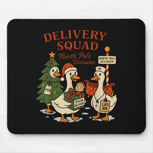 Delivery Squad Labor And Delivery Nurse Christmas Mousepad (Vorne)