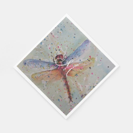 DELIZIERTES DRAGON-FLY-MONOGRAM-PARTY SERVIETTE (Ecke)