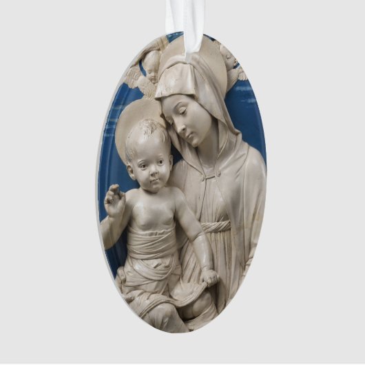 Della Robbia Lehman Madonna and Child Blue White Ornament (Vorderseite)