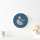 Della Robbia Madonna Child and Lilies Blue White Runde Wanduhr (Zuhause)