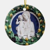 Della Robbia Madonna mit Kind und Fruchtgarten Keramik Ornament (Vorne)