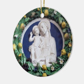 Della Robbia Madonna mit Kind und Fruchtgarten Keramik Ornament (Links)