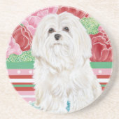 Della Rose Maltese Sandstein Untersetzer (Vorne)