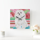 Della Rose maltesisch Quadratische Wanduhr (Zuhause)