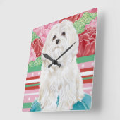 Della Rose maltesisch Quadratische Wanduhr (Winkel)