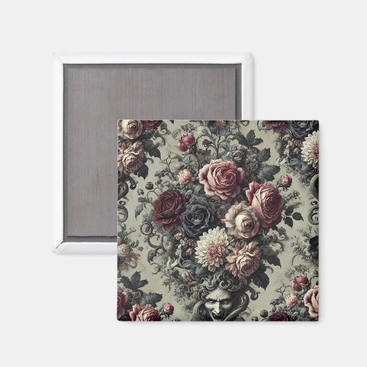 🩸 Dellamorte Dellamore - Gothic Floral Design Magnet (Vorderseite/Rückseite)