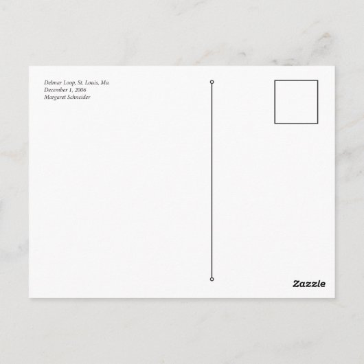 Delmar Loop im Dezember Postkarte (Rückseite)