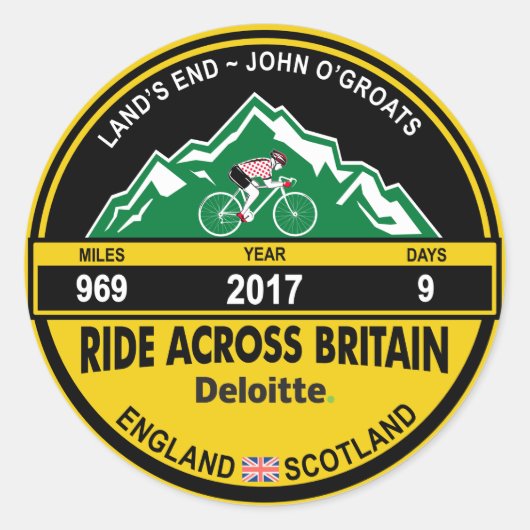 Deloitte RIDE ACROSS BRITAIN 2017 Aufkleber (Vorderseite)