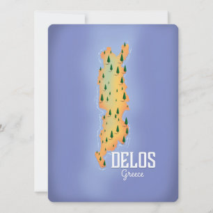 Delos Greece Map Reiseplakat